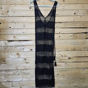 PilyQ Cover Up Midnight Joy XS S Black‎ Crochet Lace Sheer